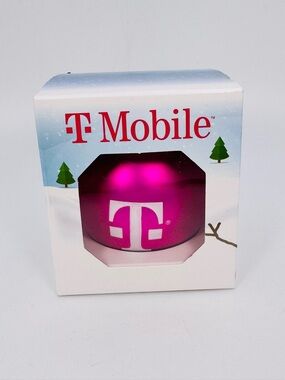T Mobile Limited Release Pink Christmas Tree Ornament Glass Bulb W/Box